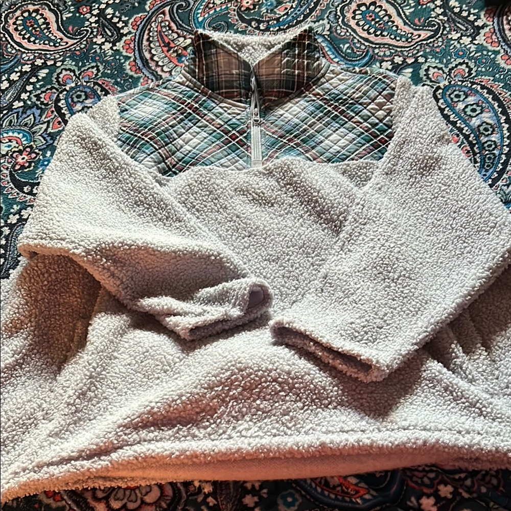 Vera Bradley Outlet 1/4 Zip Sherpa Pullover Jacket
